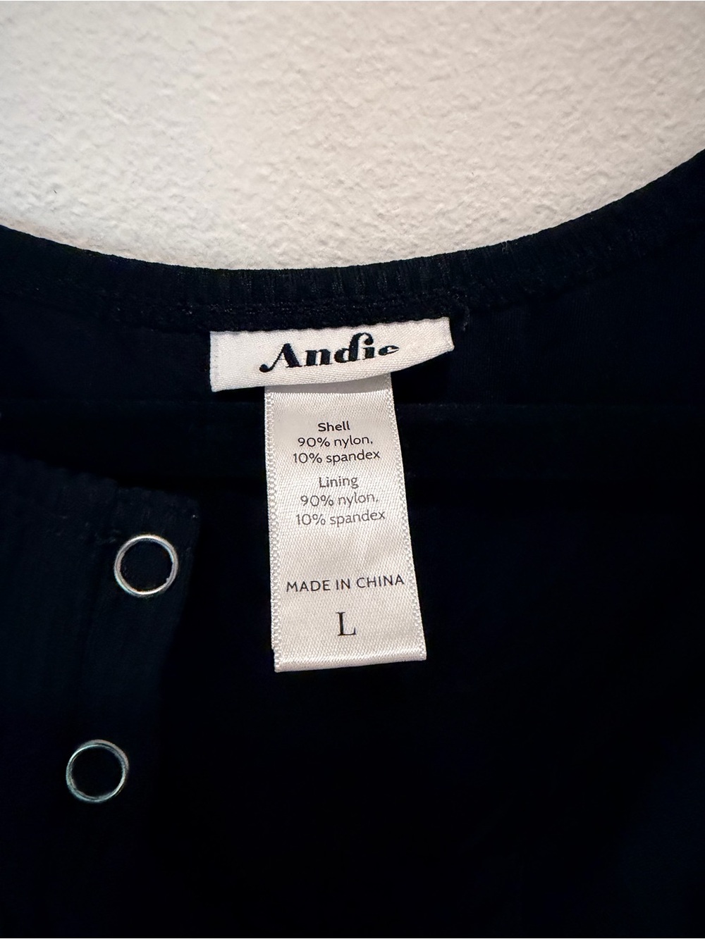 Andie Swim Malibu Black Ribbed Snap-Front One-Piece Swim - Picture 2 of 2